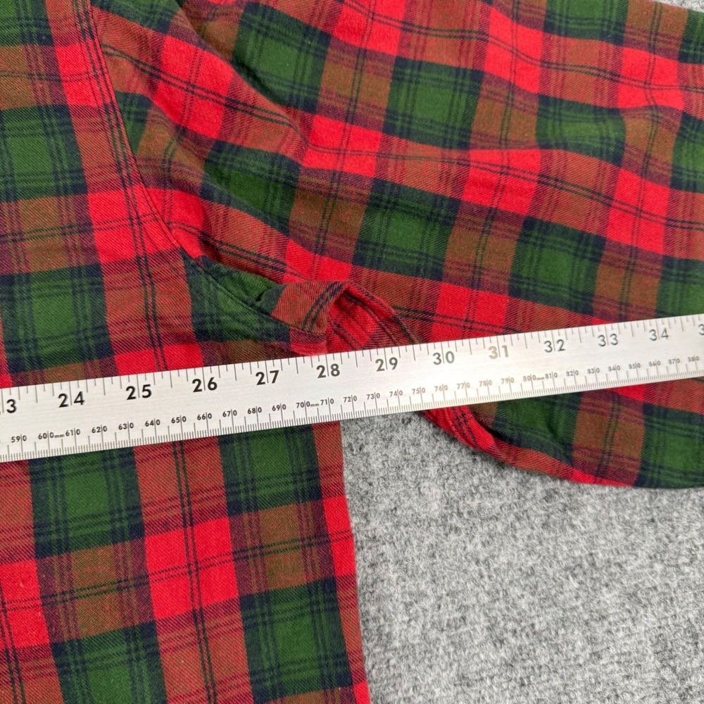LL Bean Flannel XXL Tall Red Green Plaid Shirt Long Sleeve Button Down Men's - Picture 9 of 9